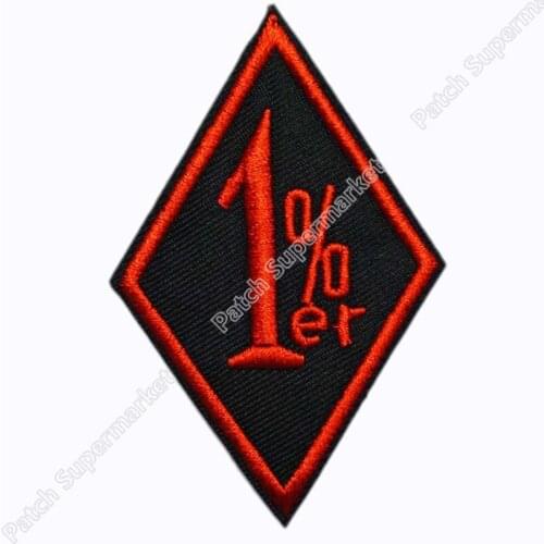 3" Power One Percenter 1%er 1% Outlaw Red MC Embroidered Motorcycle Biker Vest Patch SEW ON IRON ON Badge