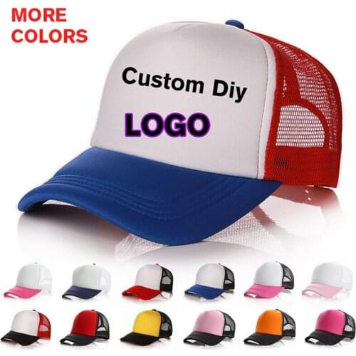 New OEM ODM Custom Logo Advertising breathable Mesh Snapbacks DIY Trucker Hats Adult Casual Baseball Cap