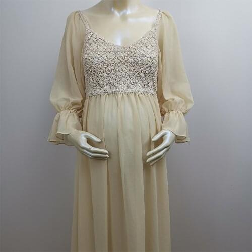 DON&JUDY Beige Chiffon Photoshoot Dresses Bridal Long Beach Gown Vestido Wedding Party Anniversary Gown Photo Shoot 2021