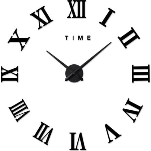 Large 3D Big Numbers DIY Acrylic Mirror Quartz Wall Clock Mordern Style Home Decoration Wall Watch