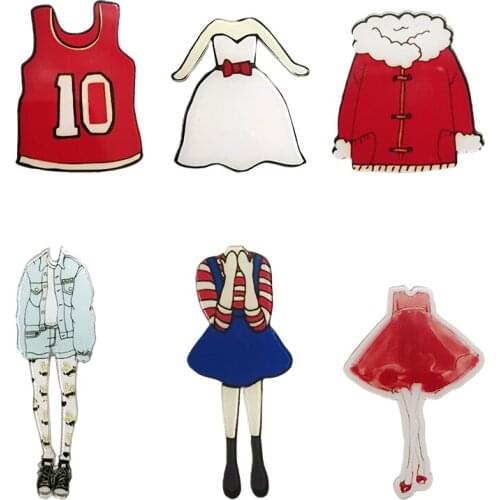 RSHCZY 6 Style Acrylic Brooch Vintage Pins For Backpacks Hat Shirt Cute Cloth Badges Jewelry Gift Scarf Buckle