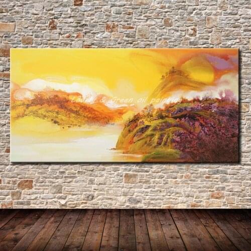 Decorative Art Picture Hand Painted Modern Abstract Landscape Oil Painting On Canvas Wall Art Picture For Living Room Home Decor