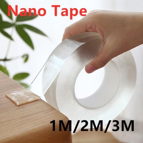 1M/2M/3M Nano Magic Tape Double Sided Tape Transparent No Trace Reusable Household Cleanable Waterproof Adhesive Tape