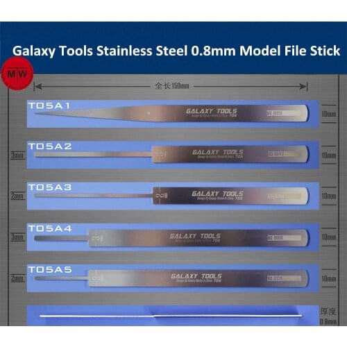 GALAXY Tools Stainless Steel 0.8mm Ultrathin Model File Stick Hobby Craft Polishing Model Building Tool