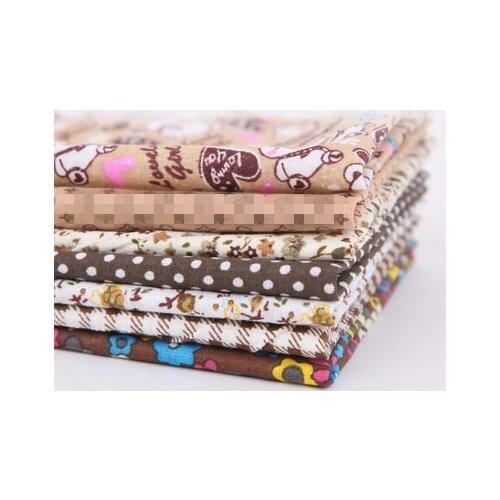 50cm*50cm*7pieces,Coffee Color Printing Cotton Patchwork Cloth,Clothing,Patch,Handbag,Tablecloth Fabric,DIY Handmade Materials