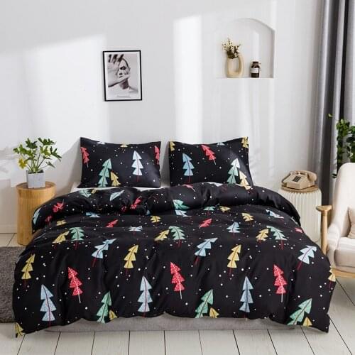 Bedding Set Bedroom Forest Series Pattern Duvet Quilt Cover Simple Flower Decoration Print Quilt Cover Pillowcase 3 Pcs