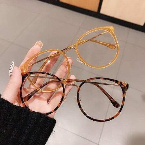 Large Frame Oval Myopia Glasses Female Round Face Thinner Ultra-fine Metal Frame Glasses Masculine Retro Glasses