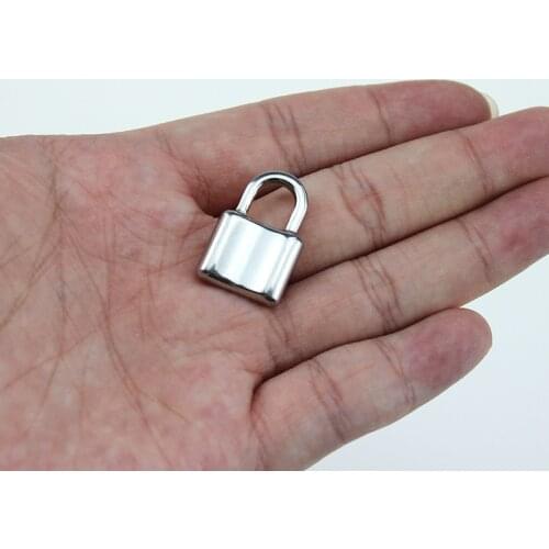 12pcs/lot Stainless Square Lock Pendant Fashion Charm Aesthetic Accessories For DIY Women Men Necklace Jewelry Making Wholesale