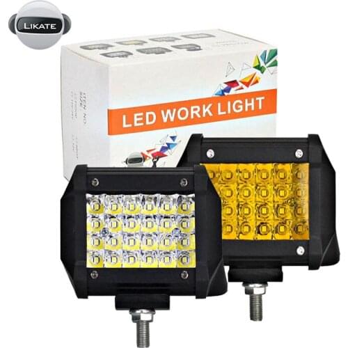 LKT 4 Inch 72W Waterproof Work Light LED Light Bars Spot Lighting For Work Driving Offroad Boat Car Tractor Truck