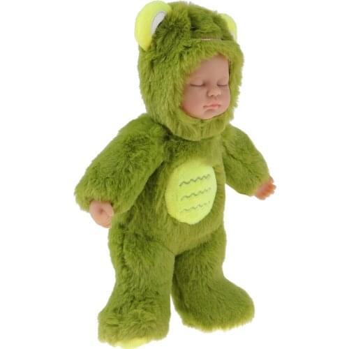 Lovely Simulation Newborn Sleeping Baby Infant Doll Lifelike Stuffed Animal Toys Plush Frog Baby Birthday New Year Gifts