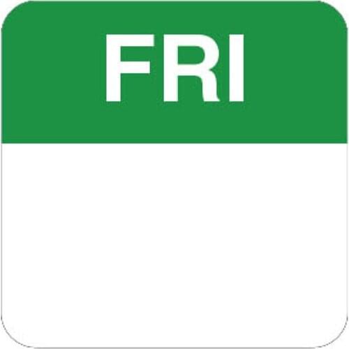 HYDS-DL1x1-FRI Item Date Use Food Safety Stickers 1"X1" Dissolvable Food Day of the Week Rotation Labels, 1000 /roll