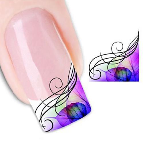 Women\s Nail Art Decal Half Wrap Water Transfer Stickers DIY Manicure Tool