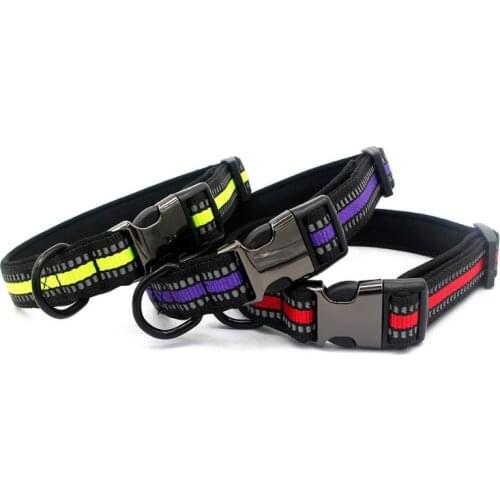 Nylon Dog Collar Reflective Night safety Pet Collar For Small Medium Large Dogs Outdoor Leads Products