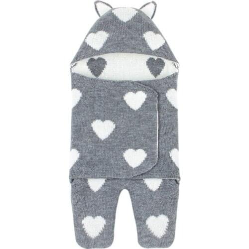 Autumn Baby Swaddle Blankets Winter Warm Hooded Baby Heart Swaddle Blanket Quilt Perfect Baby Shower Gift Cotton Swaddles