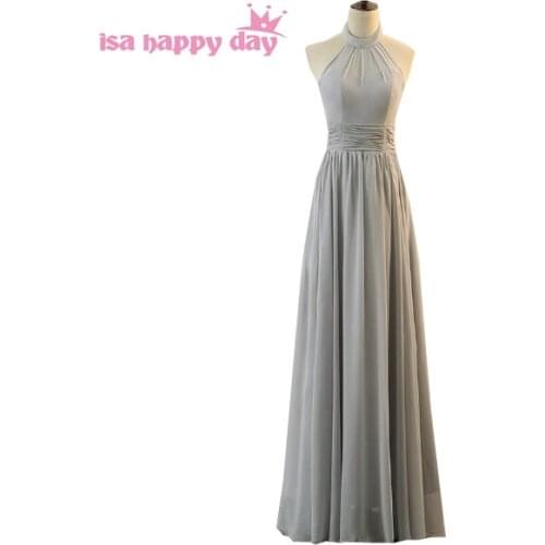 Special occasion vestidos formales halter gray women formal sister of the bride pageant dresses for adult formal dress H4138