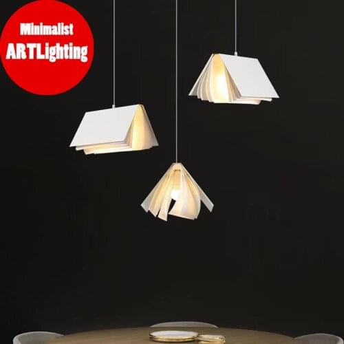 Pendant Lamp Modern LED Book-Shaped Chandelier with G9 Lamp Holder, Suitable for Restaurant, Library, Bar Decorati