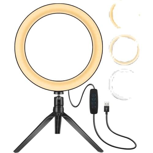 Popular make-up lamp 10 "26cm fill light bracket LED ring host lamp tripod network desktop live broadcast tool