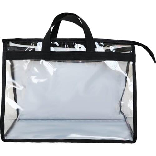 Clear Dust-proof Bag Protable Clear Women Purse Handbag Dust Cover Storage Bag with Zipper Dust Water Proof Protector NI