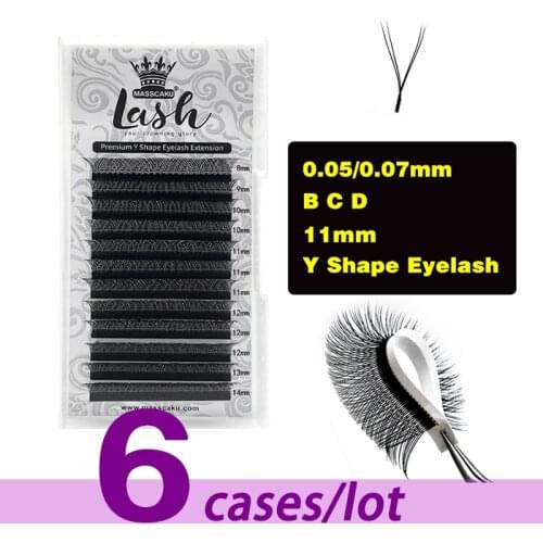 6cases/lot High Quality Private Label Volume Mega Fluffly synthetic Silk Eyelashes Extension YY 8-15mm Lash Wholesale
