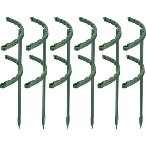 Plant Support Stake, 6-Pack Half Round Metal Garden Plant Support Climbing Trellis Green Garden Plant Support Ring Garden Border