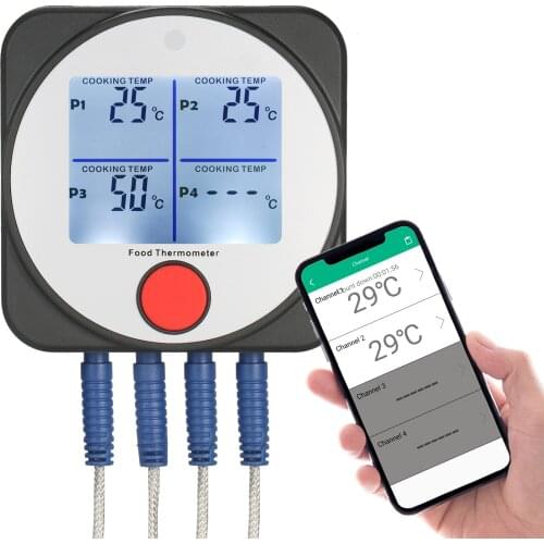 WT308B BT Meat Thermometer Food Thermometer with Wireless Remote Control Timer Alarm for BBQ Food Cooking Grill