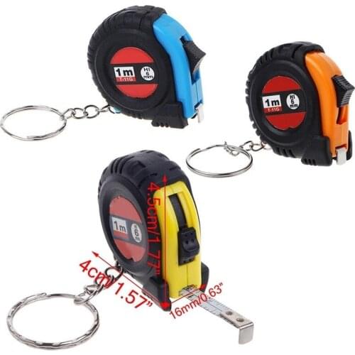 2pcs 1M/3.28Ft/39" Retractable Ruler Tape Measure Key Chain Measuring Tape Rule Mini Pocket Size Metric Adjustable Meter Tool