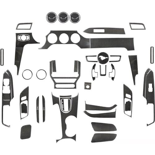 Real Carbon fiber interior modification cover trim for Ford Mustang Accessories 2015 2016 2017 2018