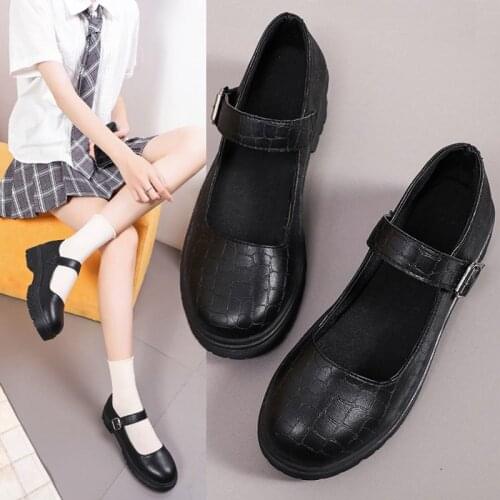 2021 Vintage Girls High Heels Platform Student shoes Black Women Japanese Style leather Mary Jane Shoes Woman Pumps Cosplay