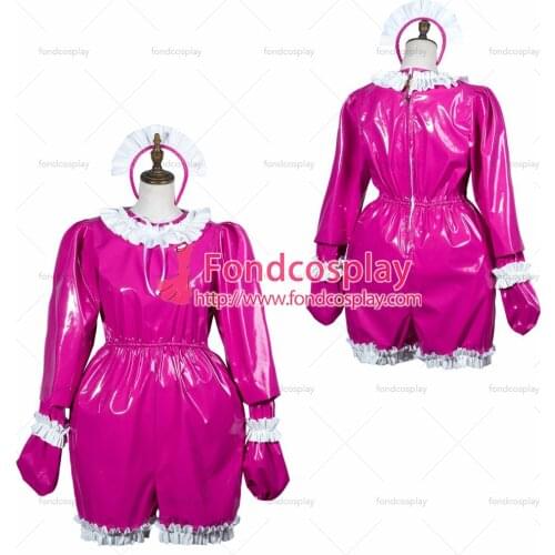 Sissy maid pvc Romper lockable Uniform cosplay costume Tailor-made[G3797]