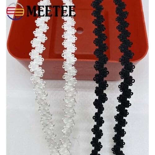 10/20Meters 10mm Nylon Elastic Bands Stretch Lace Ribbon Trim for Sewing Wedding Dress Underwear Clothing DIY Accessories