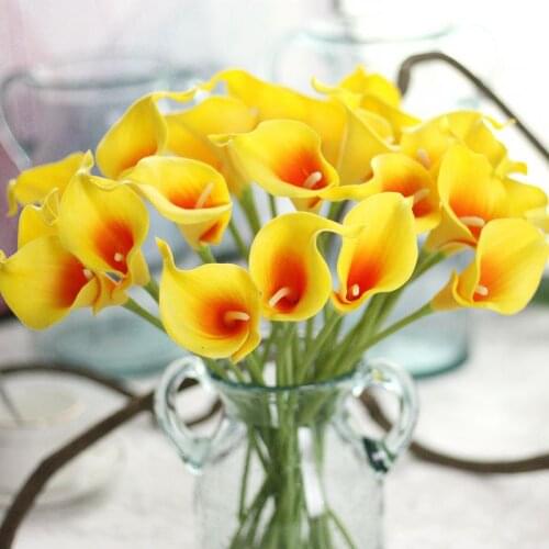 10pcs PU Calla Lily Artificial Flower Decorative Flowers Calla Lily Latex Home Decoration Birthday Party Wedding Bouquet Flowers