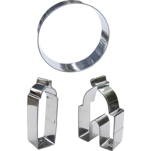 10cm Round, Mosque shaped 3 piece biscuit cutting molds, baking tools, cake decorating soft candy tools