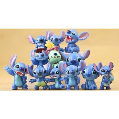 12pcs/set Stitch Figure Toys Anime Stitch Scrump PVC Action Figures Christmas Gifts Home Party Supply Decoration Dolls