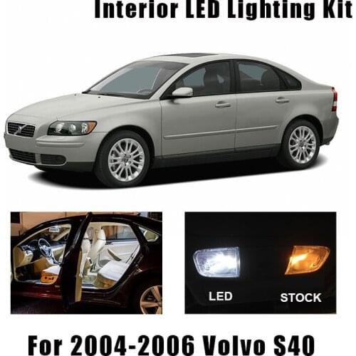 15pcs White Error Free LED Interior Light Map Dome Bulbs Kit Fit For Volvo S40 2004 2005 2006 Trunk Cargo Courtesy License Lamp