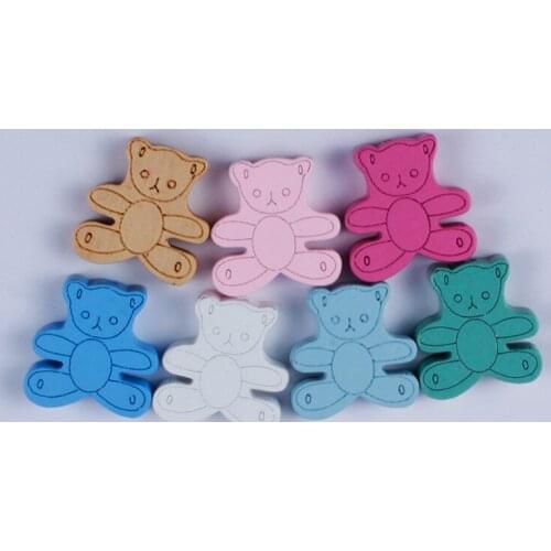 20Pcs/lot Cute Cartoon Animal Wooden Beads Spacer Loose Wood Beads for Jewellery Making Toys Baby Crafts Accessories