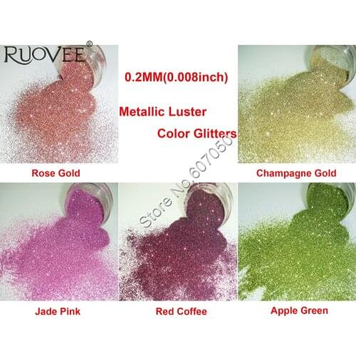 5 Metallic Luster Color 0.2MM 008inch Shining Plain Nail Glitter Powder for Nail Art DIY Makeup Glitter Craft decorations