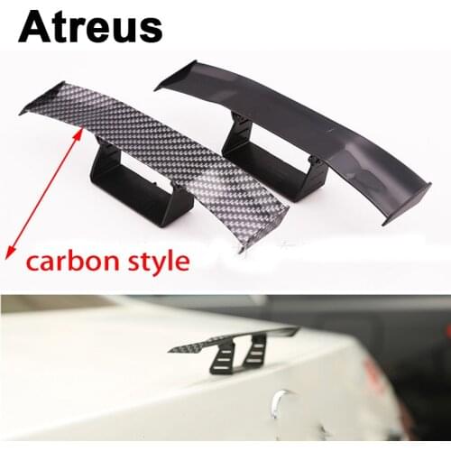 Atreus Car Mini GT Spoiler Wing Carbon Fiber Tail Stickers For Mercedes benz W204 W203 W211 AMG Mini cooper Skoda octavia a5