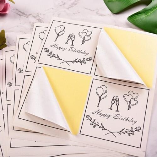 Free shipping 400pcs Happy Birthday square sealing sticker 10cm DIY label Sticker baking Handmade square Gift