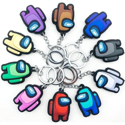 Games Crewmate Figure Keychain Key Ring PVC Key Chains Itabag Keychains Bag Car Hanging Fashion Key Accessories