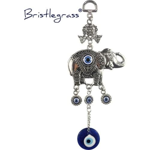 BRISTLEGRASS Turkish Blue Evil Eye Skull Elephant Amulet Lucky Charm Car Wall Hanging Pendant Pendulum Blessing Protection Decor