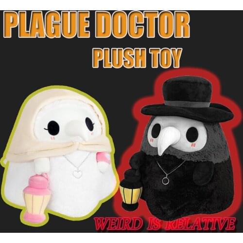Plague Doctor Stuffed Plush Toy Luminous Couple Cartoon Animal Beak Doctor Doll Party Prom Props Plush Toy Valentine Gifts