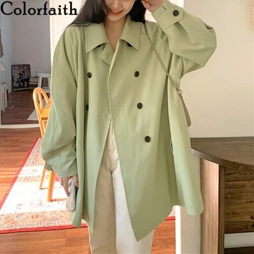 Женские длинные тренчи Colorfaith China At AliExpress