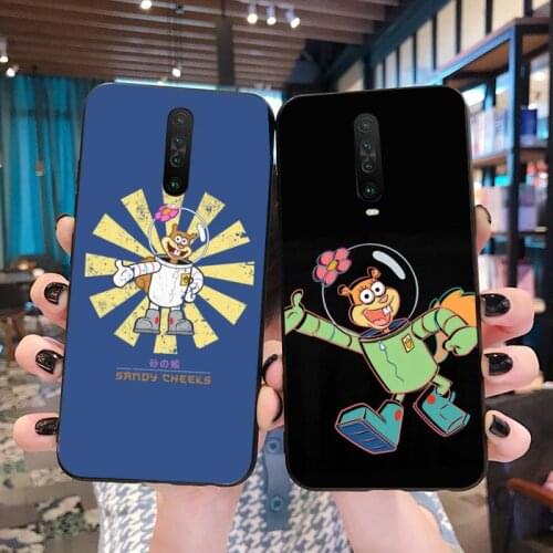 CUTEWANAN Cute Sandy Cheeks Black Soft Shell Phone Case Capa for Redmi Note 8 8A 8T 7 6 6A 5 5A 4 4X 4A Go Pro