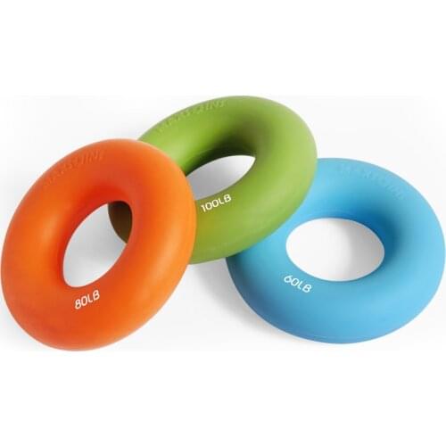 3 Pcs/ Pack Hand Grip Dynamometer Hand Expander Finger Trainer Silico Portable Ring Carpal Stretch Exercise Wrist Rehabilitation