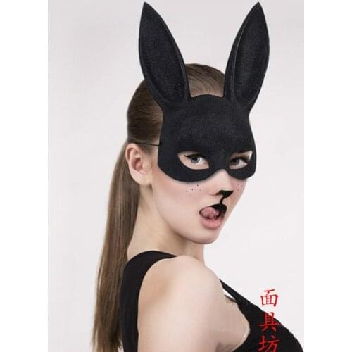 Festival Party Decoration Mask Halloween Masquerade Rabbit Ear Mask Bar KTV Party Bunny Adult SM Mask Male Sexy halloween