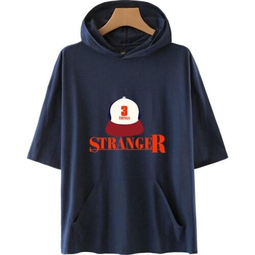Stranger Things Fashion Printed Hooded T-shirts Women/Men Summer Short Sleeve Tshirts 2019 Hot Sale Casual Streetwear Clothes