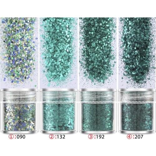K1KC 4 Bottles Nail Art Sequins Filling Flash Glitter Powder UV Epoxy Resin Pigment