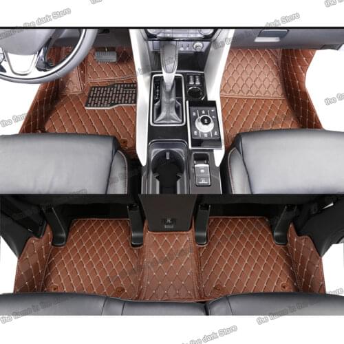 Leather car floor mats for Mitsubishi Eclipse Cross 2017 2018 2019 2020 2021 carpet 2022 interior accessories auto styling cover