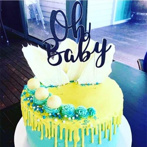 Colorful acrylic baby birthday Cake Toppers Boy girl baby party Cupcake Topper Dessert decoration for Baby Shower Cake Supplies
