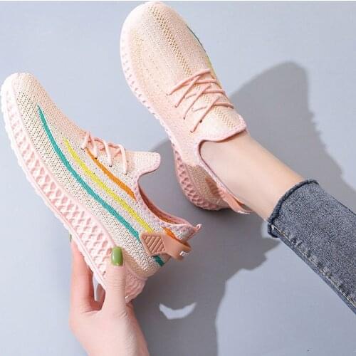 Zejiaohao Autumn Women Shoes Flats Causual Ladies Sports Shoes Fashion Air Mesh Lace Up Light Breathable Female Sneakers MB-yzx